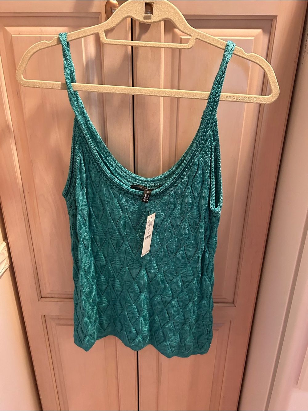 White House Black Market Teal Knit Tank SIZE M NEW WITH TAGS